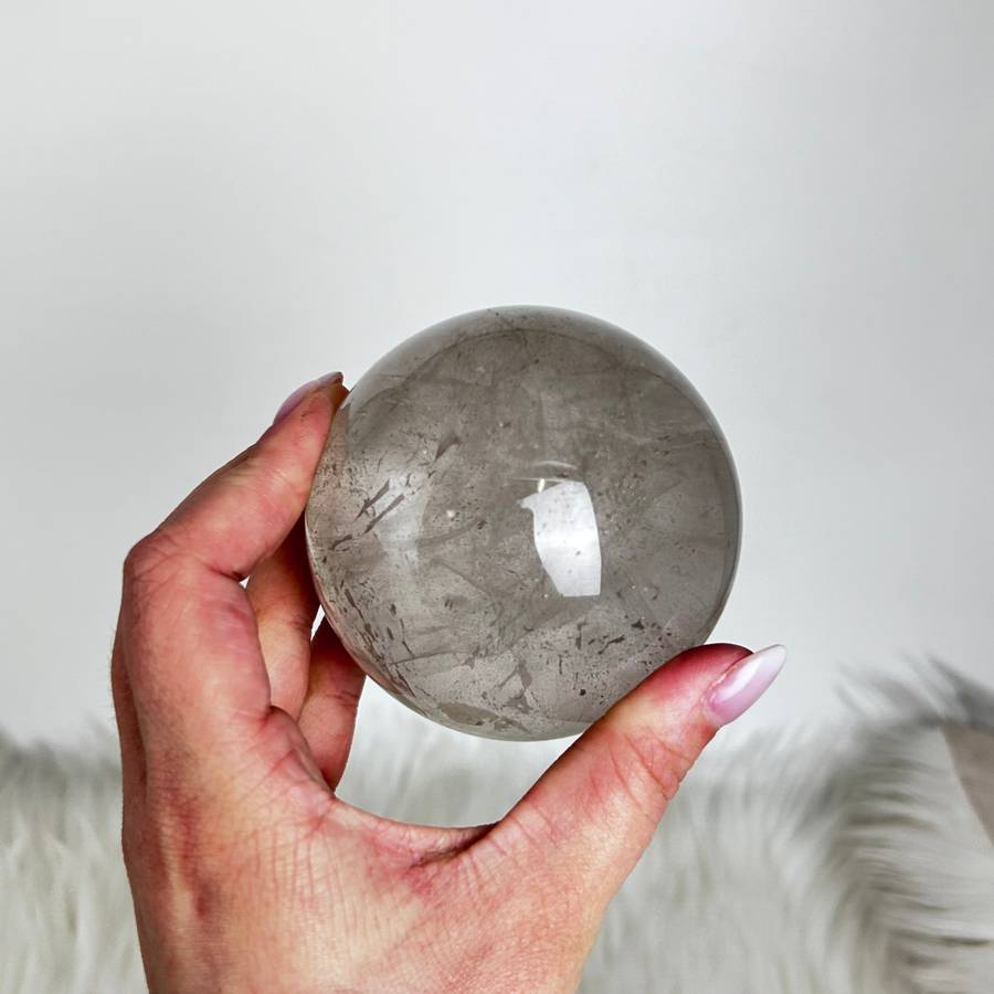 Clear Quartz And Smoky Sphere