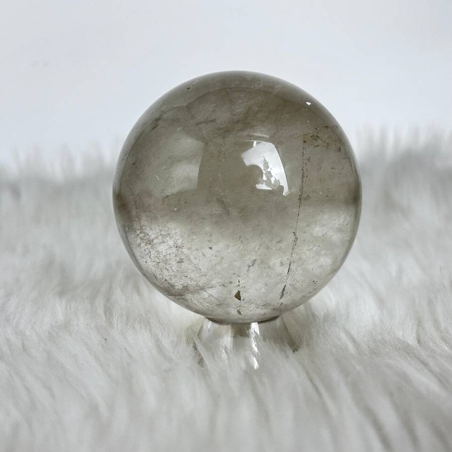 Clear Quartz And Smoky Sphere