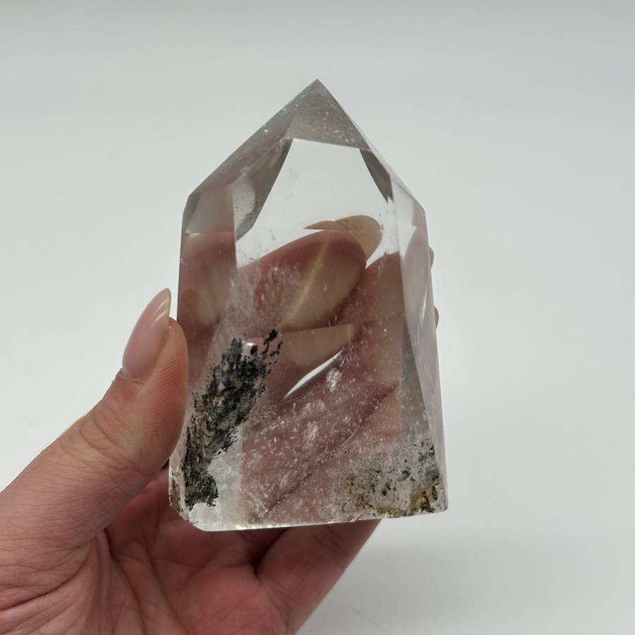 Clear Quartz Generator with Tourmaline Inclusions