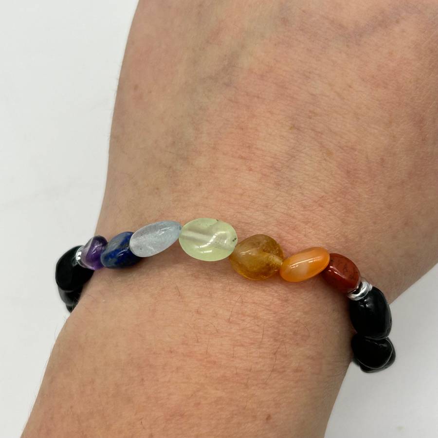 Black Tourmaline Chakra Crystal Nugget Bracelet
