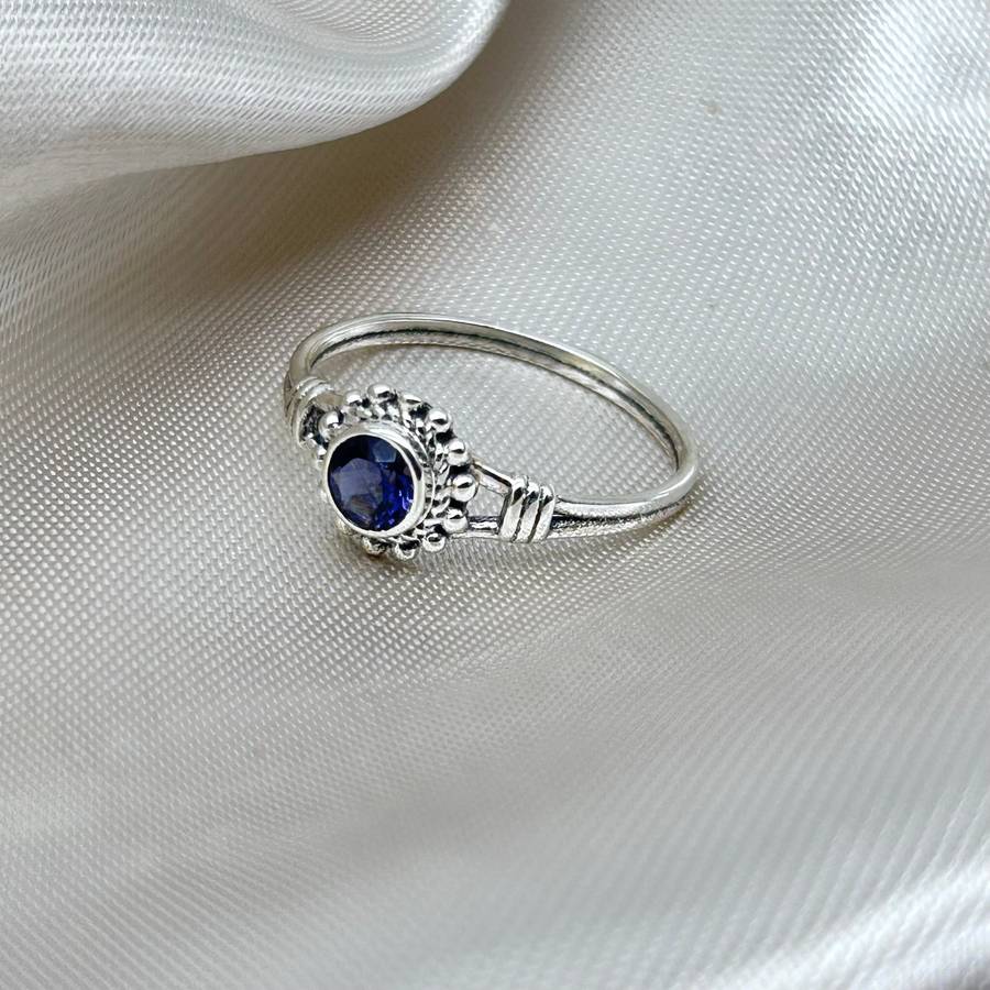 Sterling Silver Iolite Crystal Ring