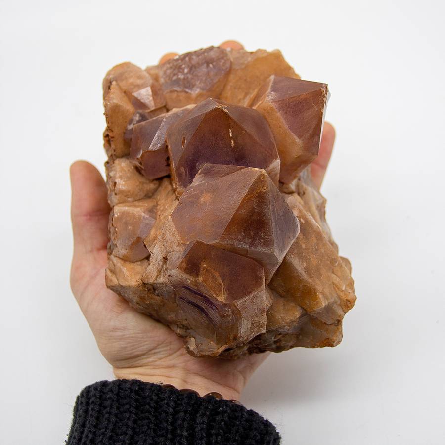 Keeper of Ancient Secrets Amethyst and Red Hematite Crystal Cluster with Hieroglyphics