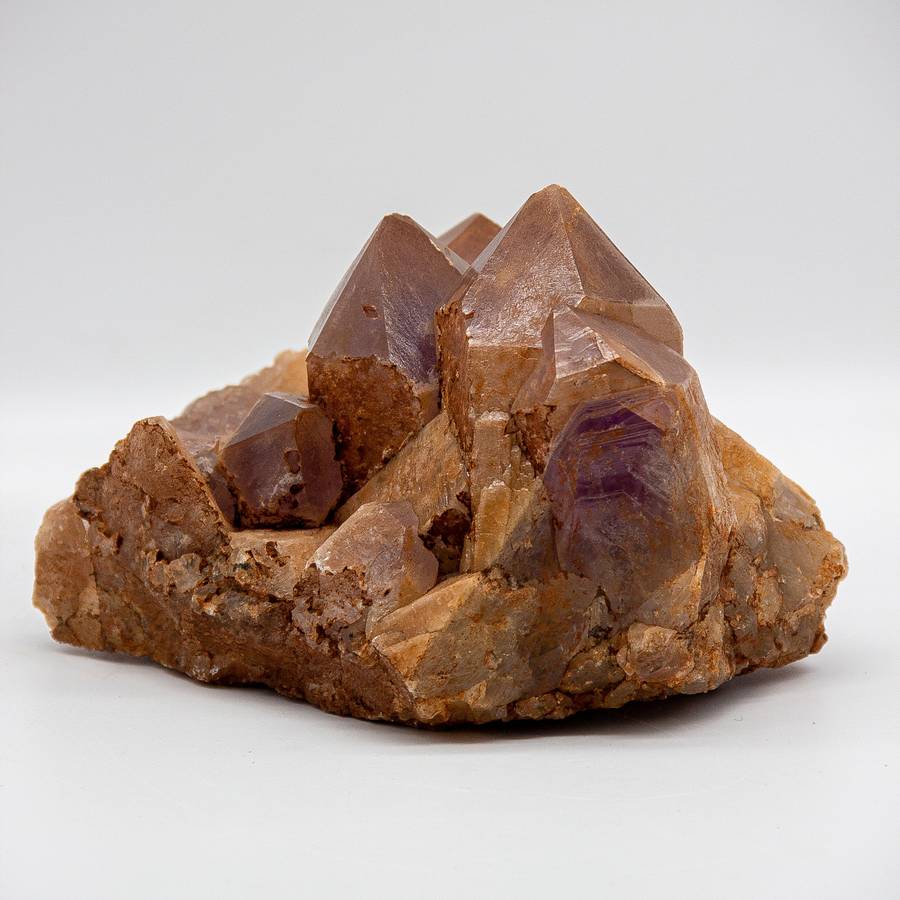 Keeper of Ancient Secrets Amethyst and Red Hematite Crystal Cluster with Hieroglyphics