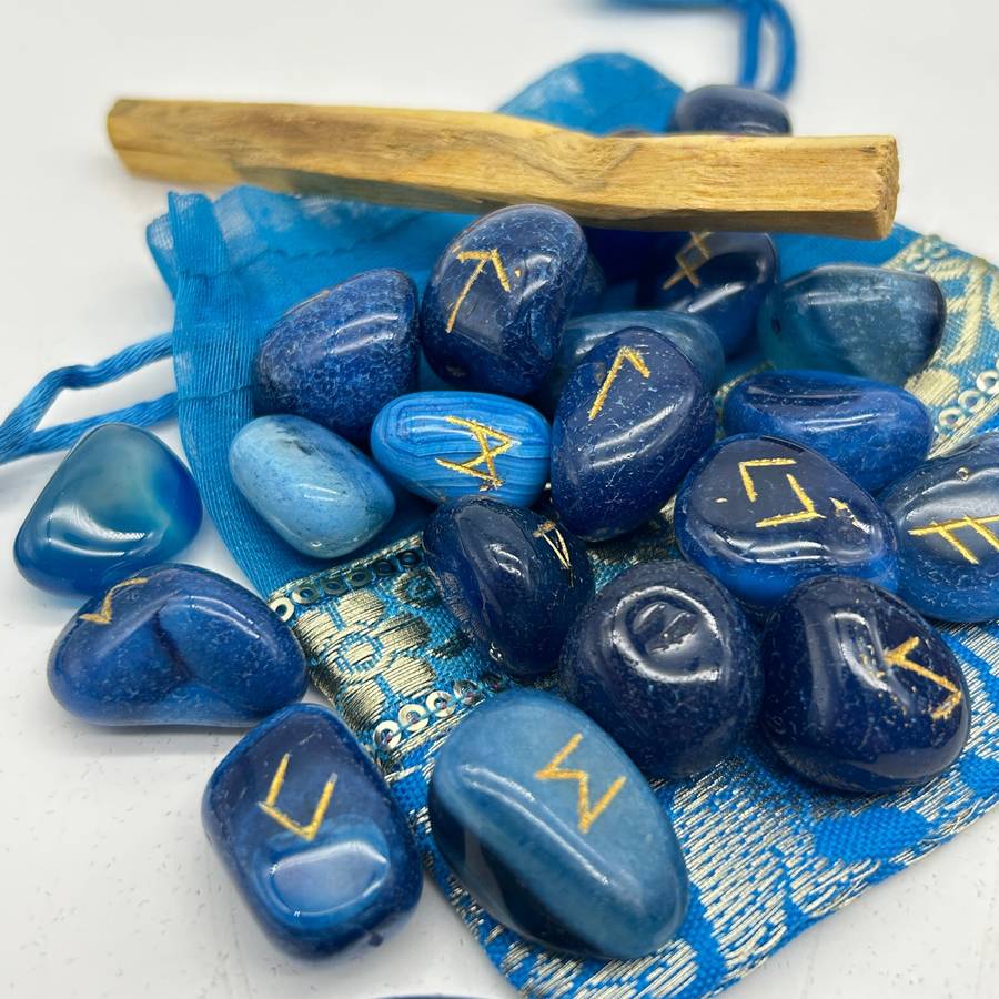 Blue Onyx Rune Divination Kit