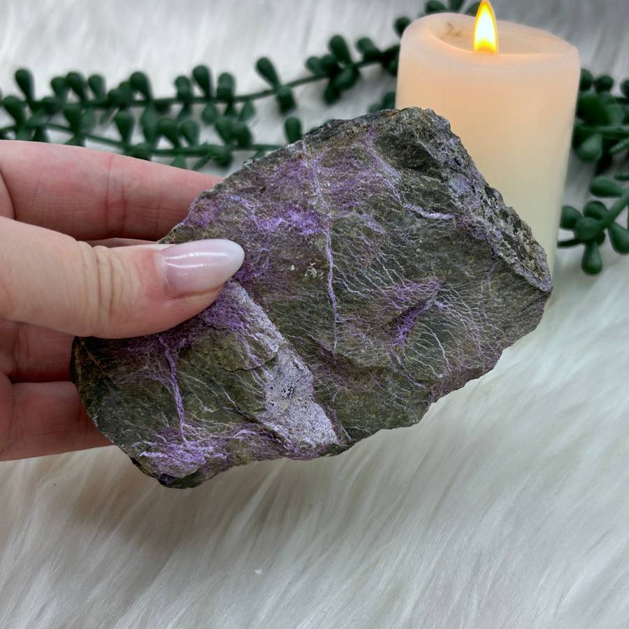 Rough Stichtite with Green Serpentine