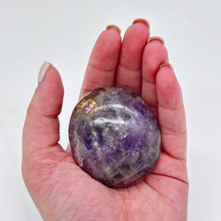 Amethyst Crystal Palm Piece