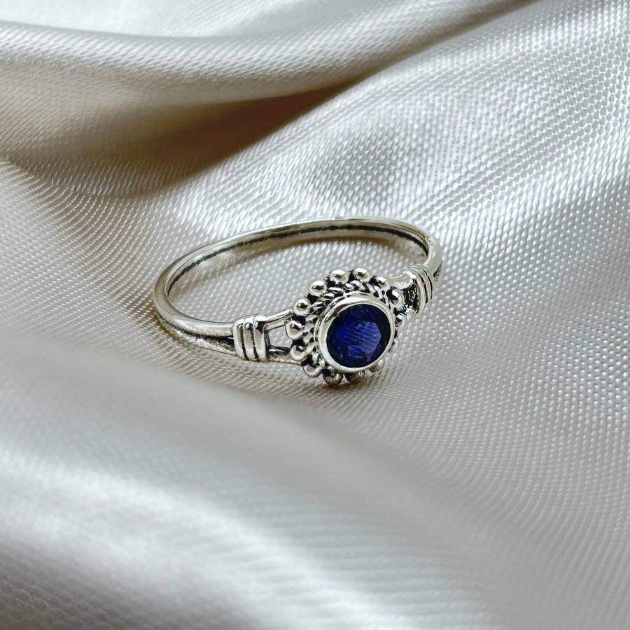 Sterling Silver Iolite Crystal Ring