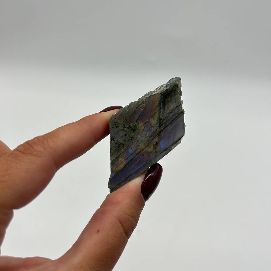 Polished Purple Labradorite Slab from Madagascar