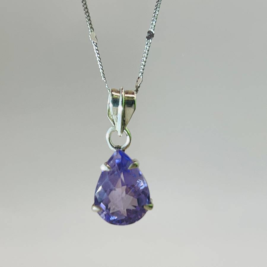 Amethyst Crystal Sterling Silver Pendant