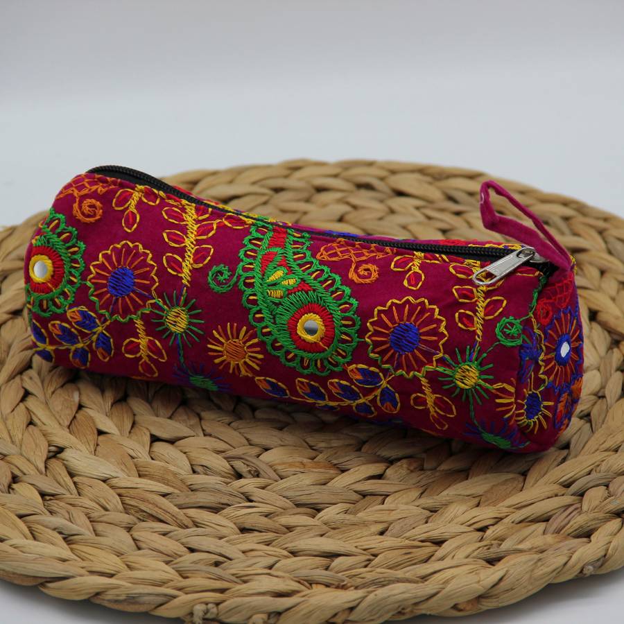 Embroidered Pencil Bag