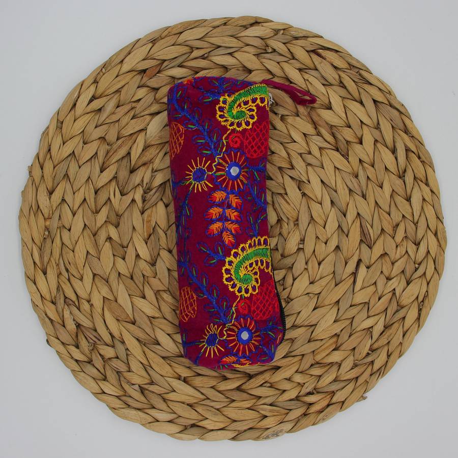 Embroidered Pencil Bag
