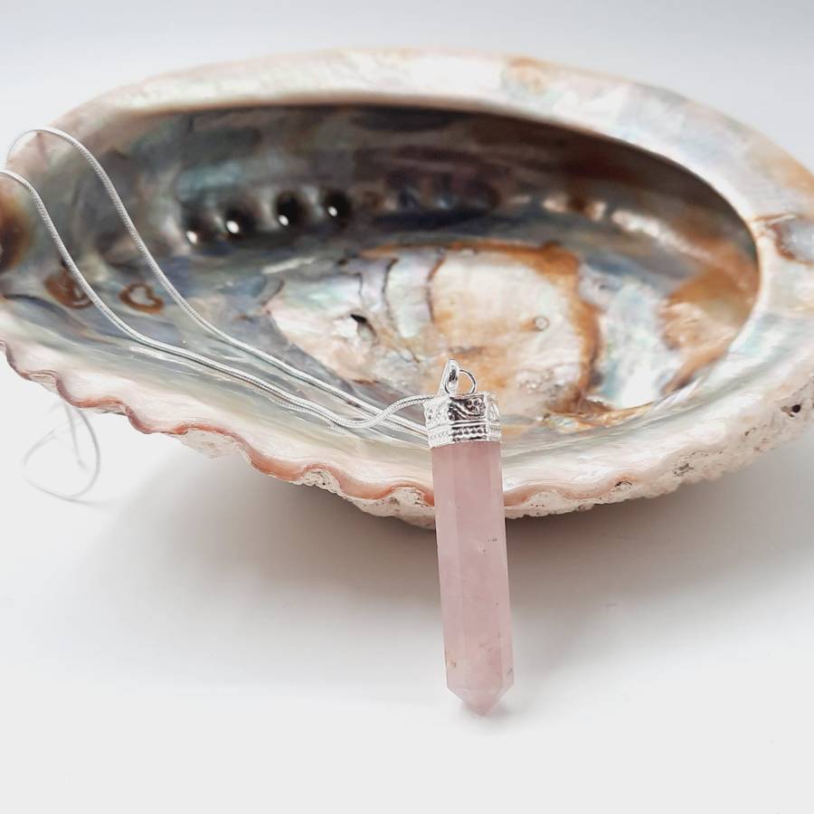 Activate your Love Chakra Rose Quartz Crystal Pendant from India