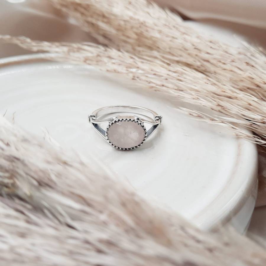 Rose Quartz Sterling Silver Ring