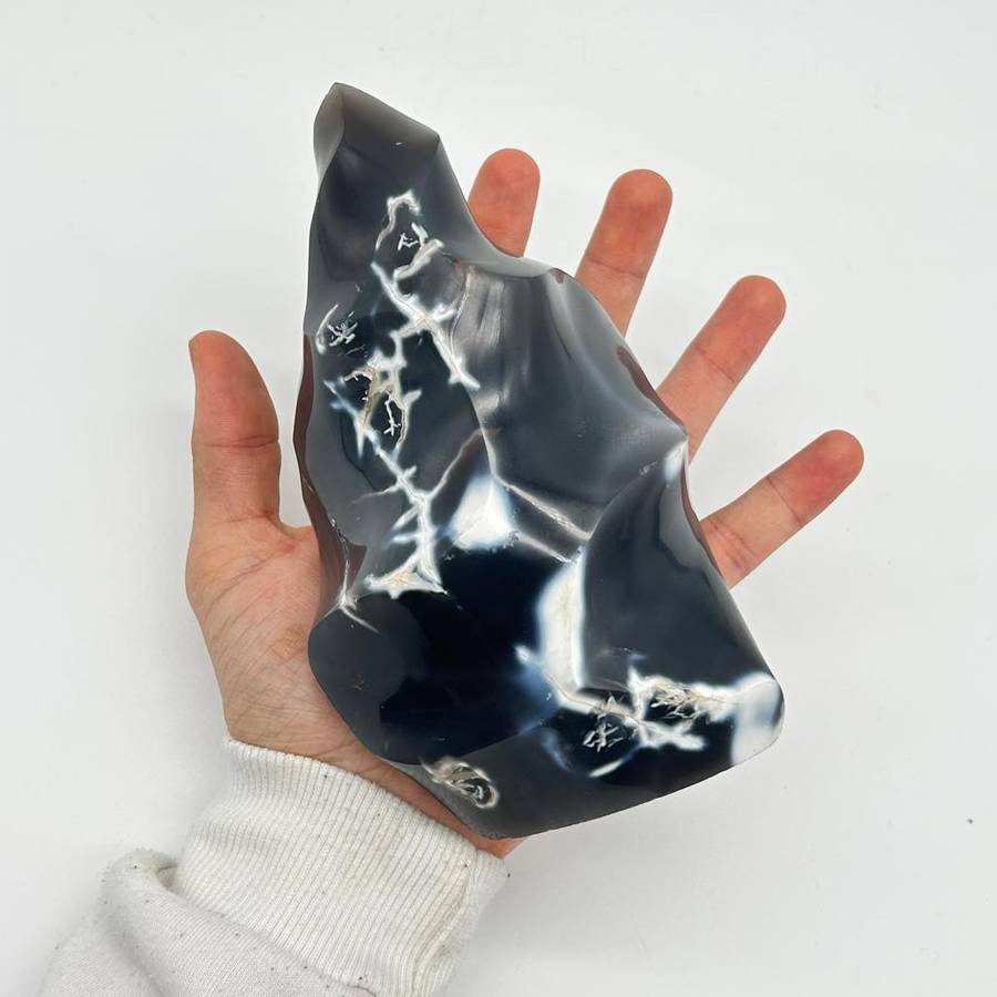 Large Agate Crystal Flame