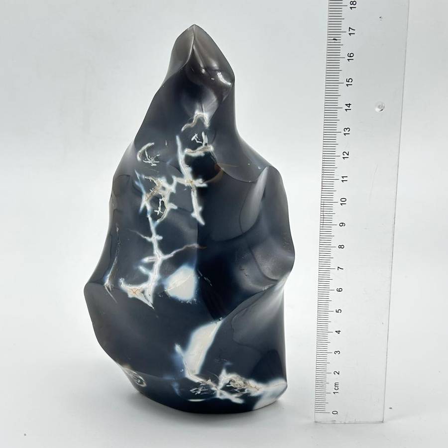 Large Agate Crystal Flame