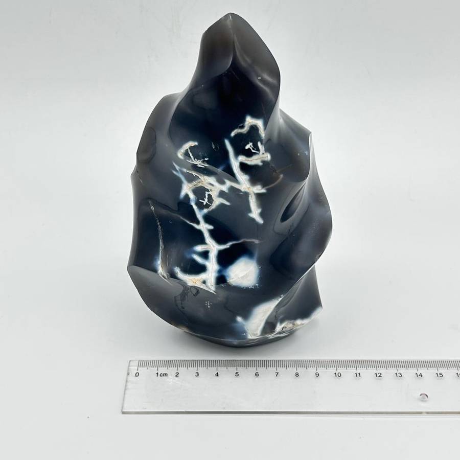 Large Agate Crystal Flame