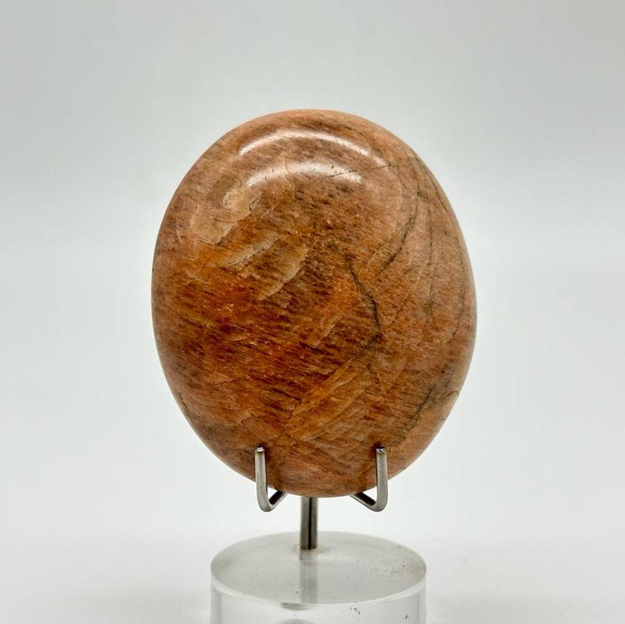 Peach Moonstone Palm Stone