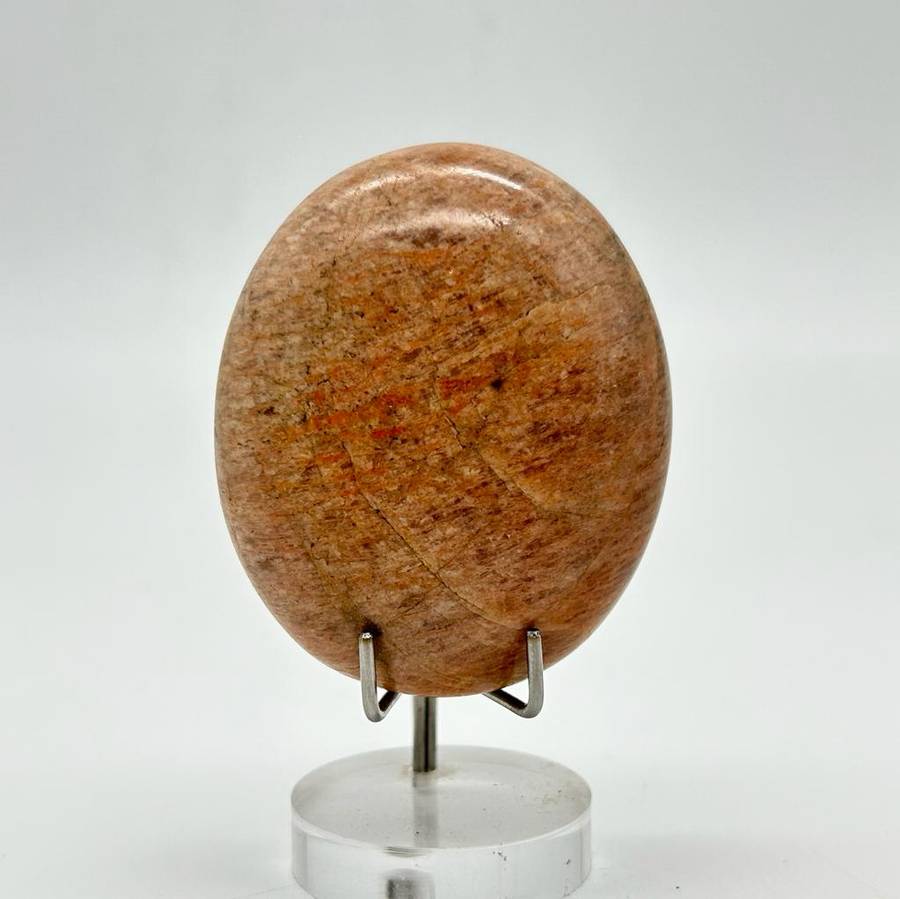 Peach Moonstone Palm Stone