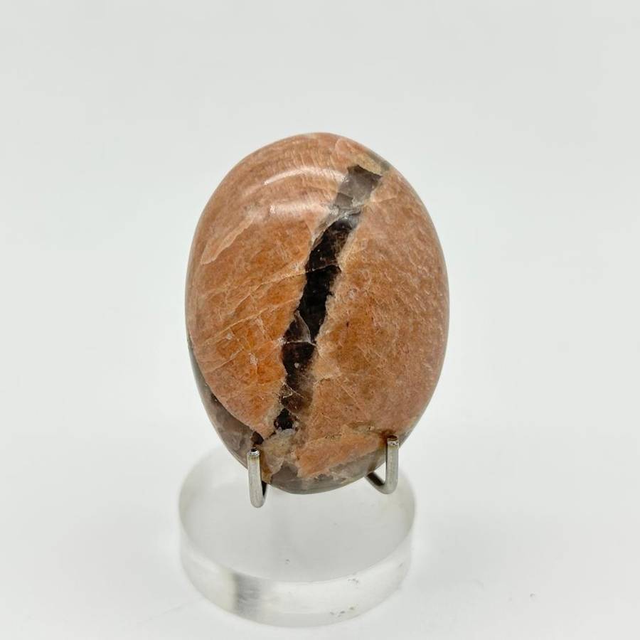 Peach Moonstone Palm Stone