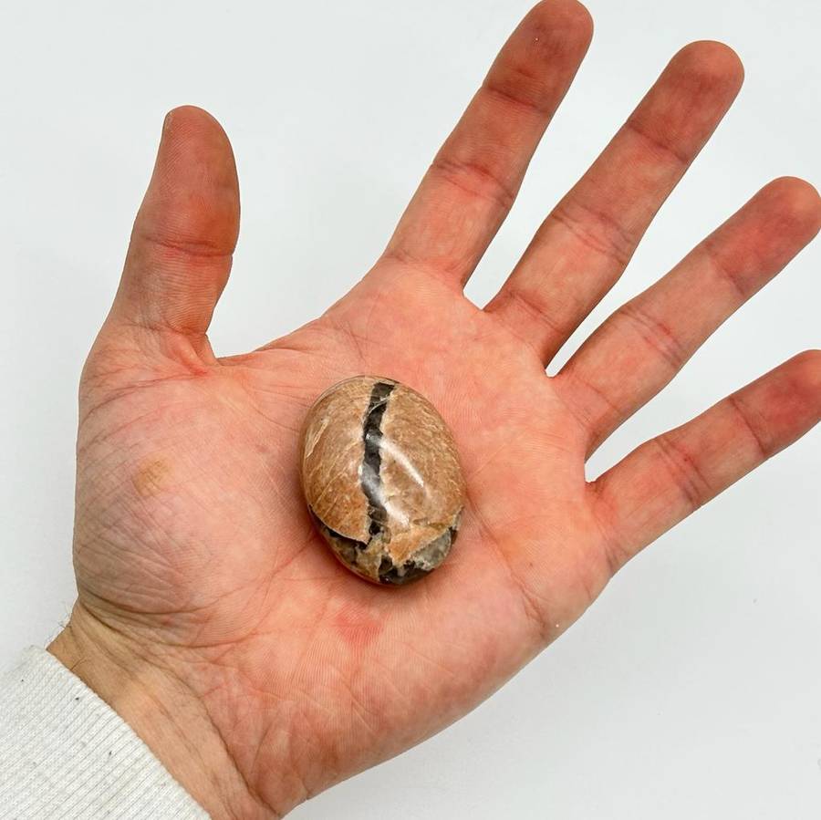 Peach Moonstone Palm Stone