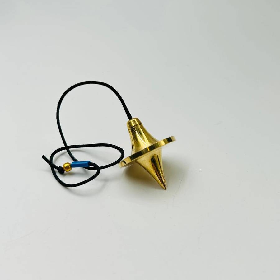 Genuine Brass Pendulum - Spinning Top Shape with a Black Chord
