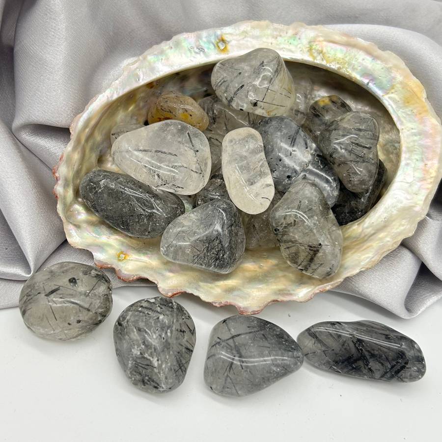 Tumbled Black Rutile Quartz