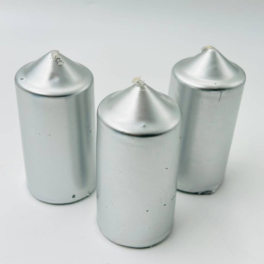 Large Silver Altar Candles