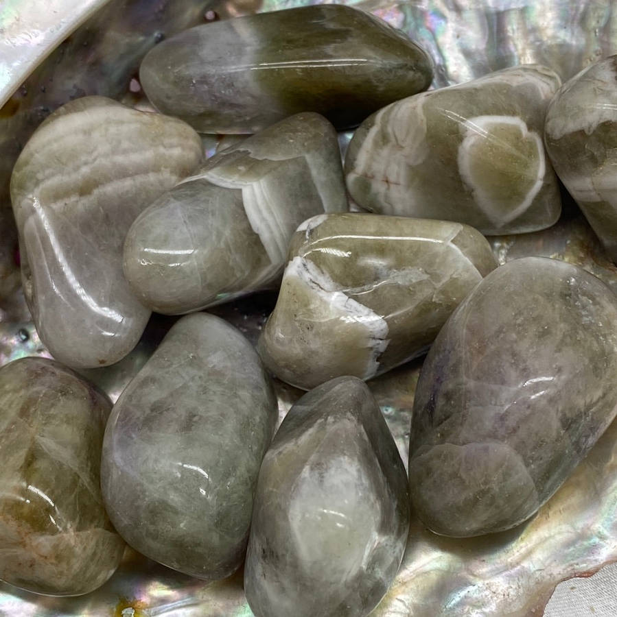 Tumbled Prasiolite (Green Amethyst) Stone