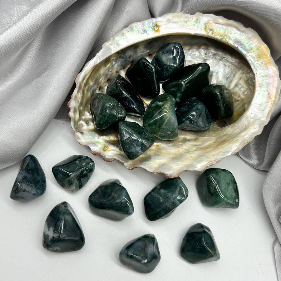 Tumbled Moss Agate