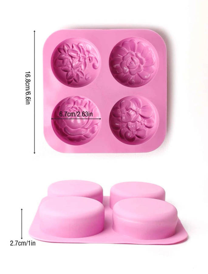 Silicone Mould Soap Flower Round