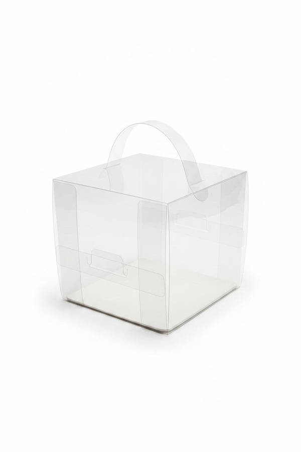 Clear Cake With Handle  8.5x8.5cm