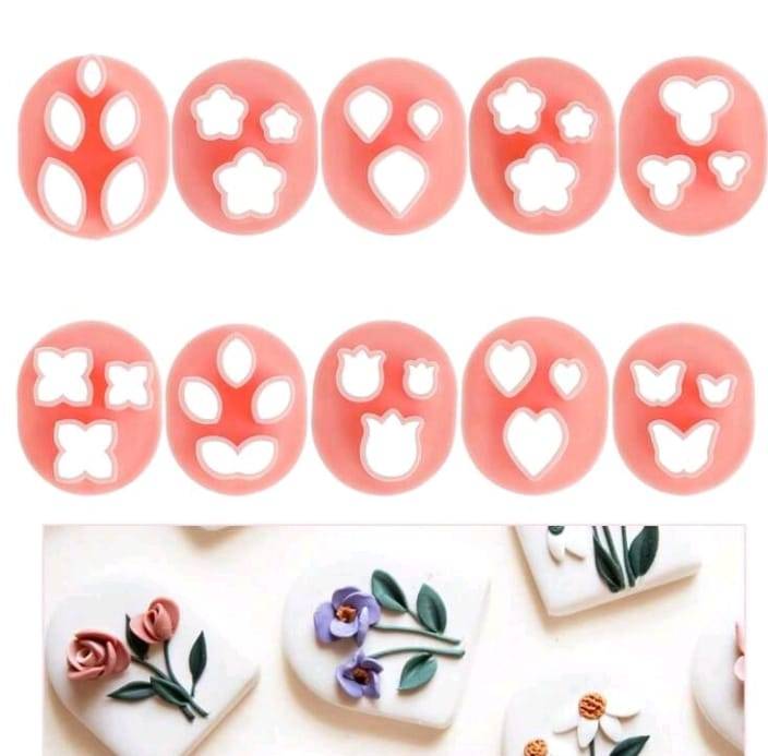 10pc Plastic Cutter Flower