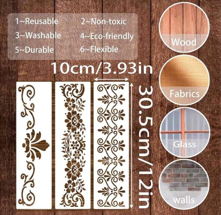 12pc Cake Decorating Stencil Border