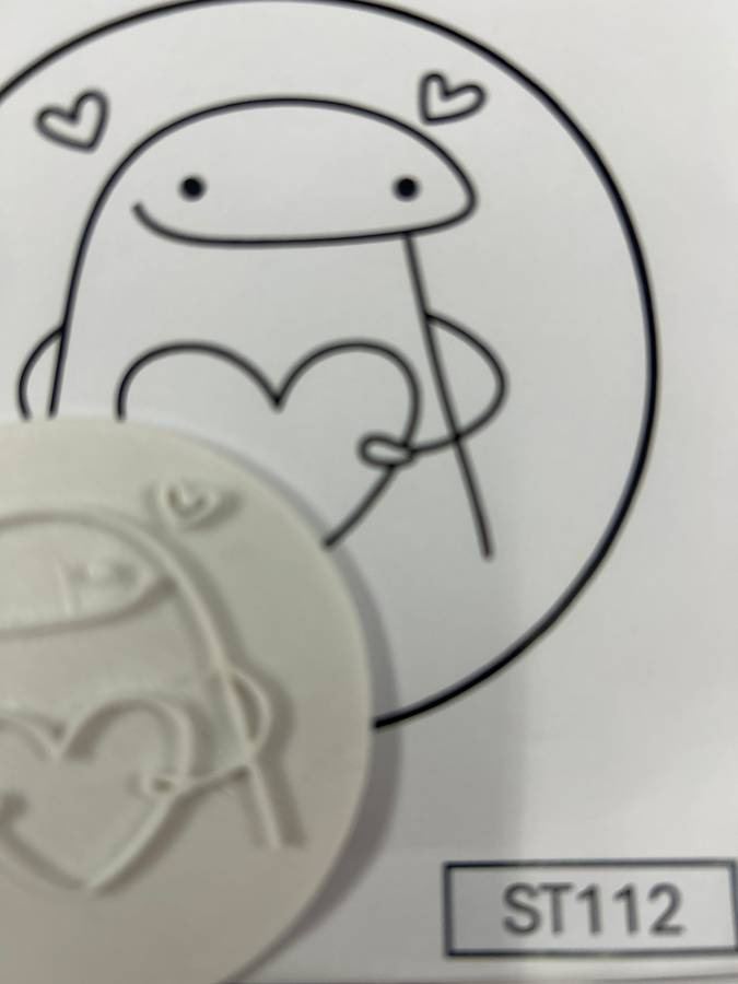 ST112 Cupcake Stamp Flork Heart