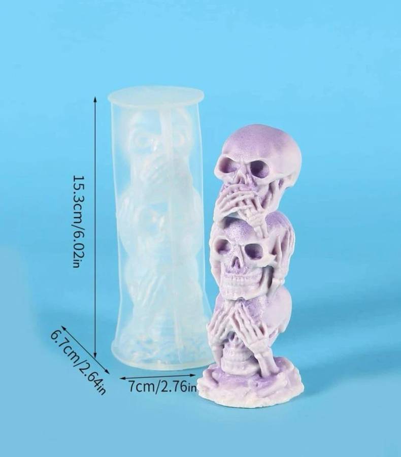 Silicone Mould Candle Resin Epoxy Skull