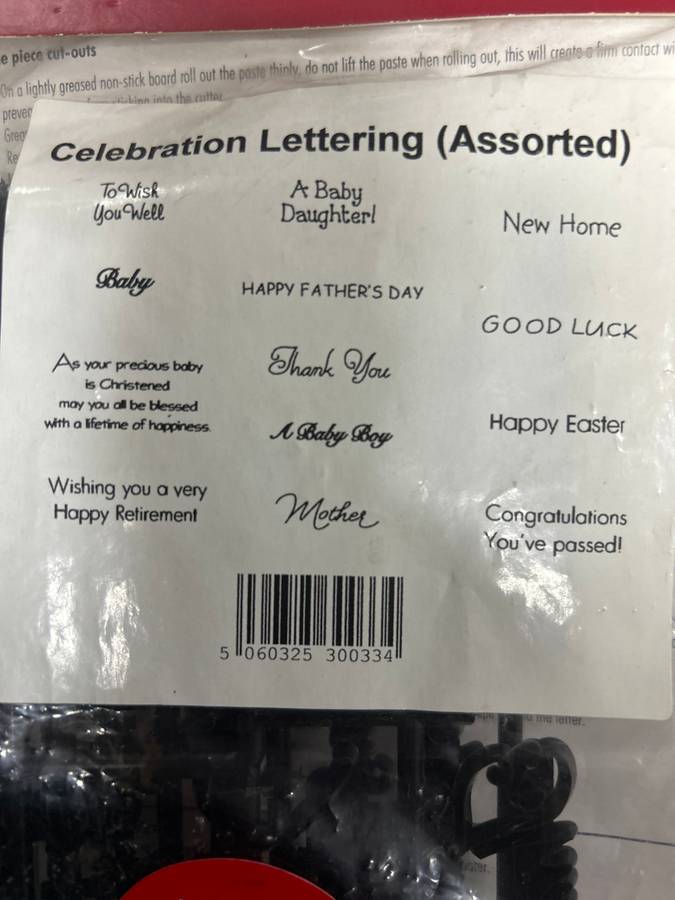 Genuine Celebration Lettering Assorted Patchwork Cutter set