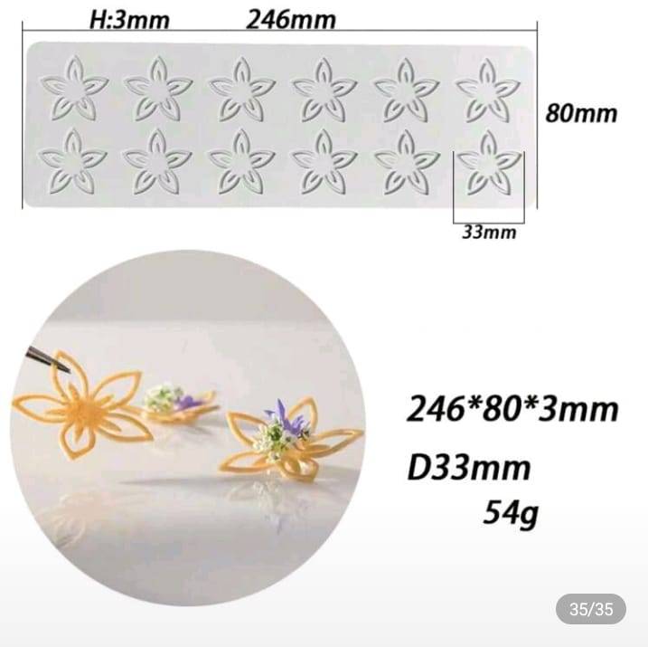 Silicone Mould Chocolate Lace Five Petal