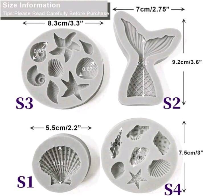 4pc Silicone Mould Under the Sea