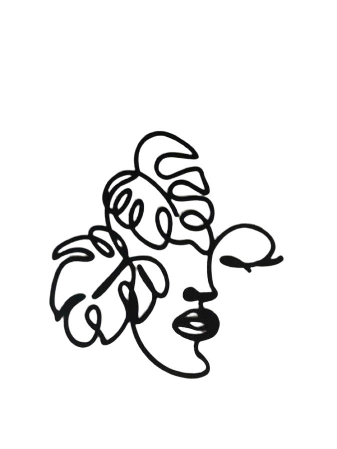 Line Art Abstract Acrylic Cake Topper Black