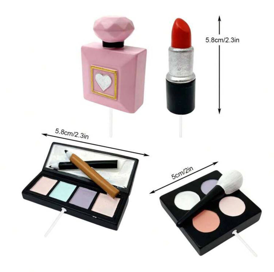 Make up Plastic Cake Topper Set