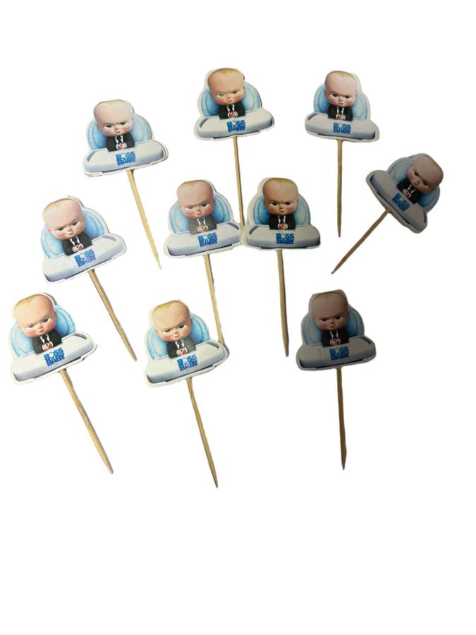 10pc  Cupcake Toppers Toothpicks Boss Baby