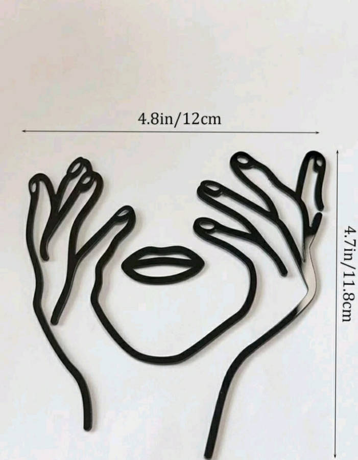 Q Line Art Abstract Acrylic Cake Topper