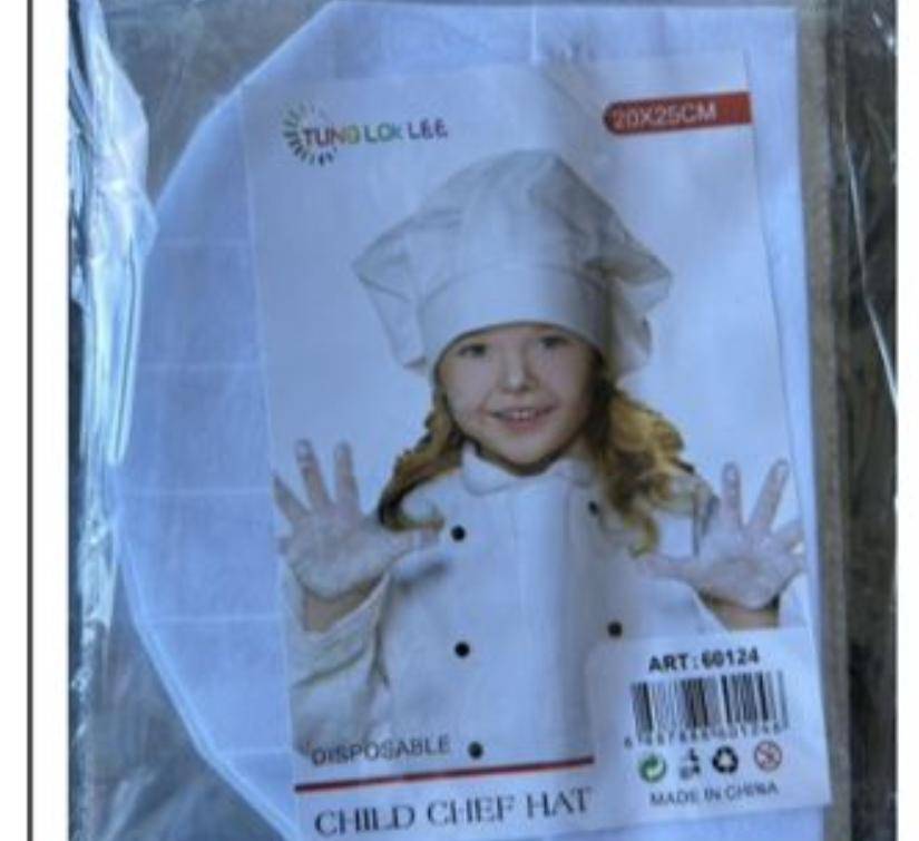 25x20cm Paper Kids Chef Hat