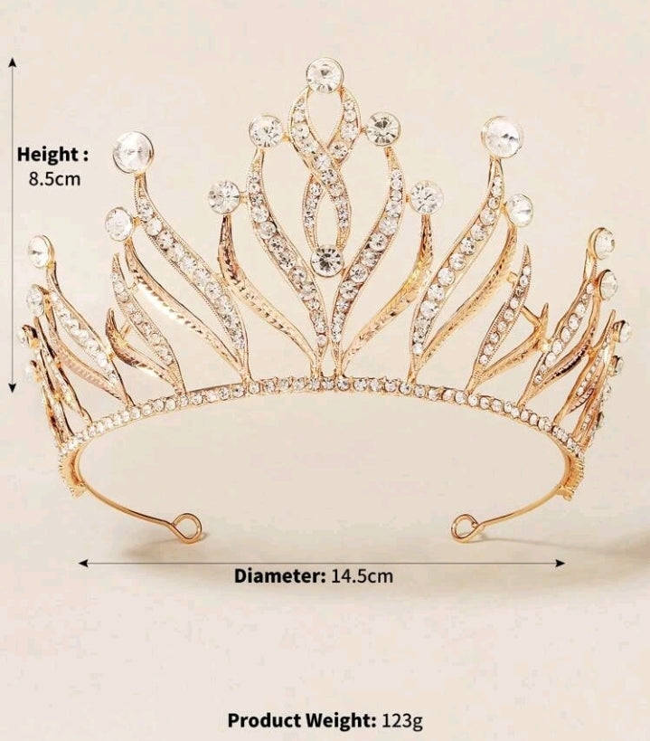 Diamante Tiara Perfect For Cake Topper Gold