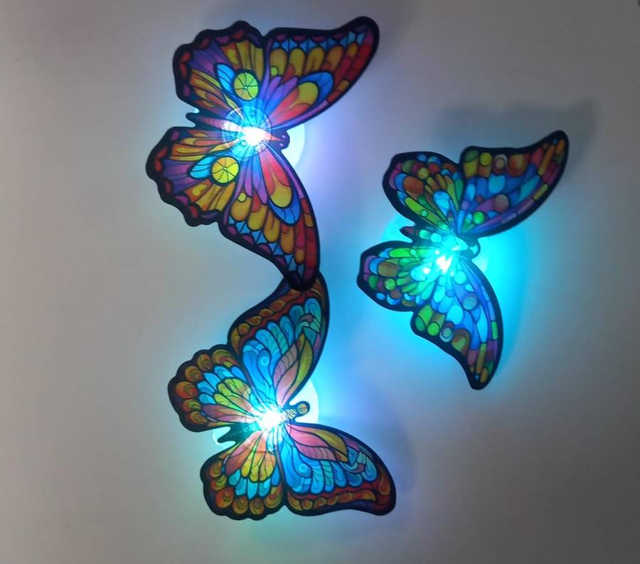 Cake Topper Colorful  Butterfly With Light