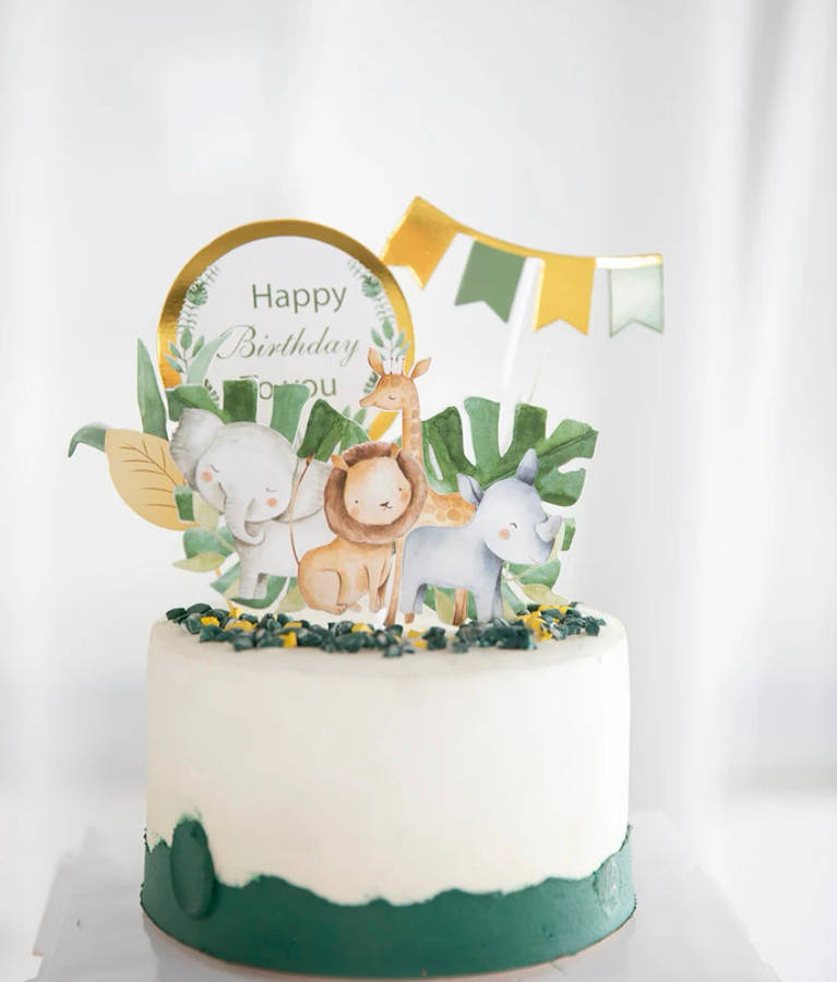 Cardboard Cake Topper Wild Animal Jungle