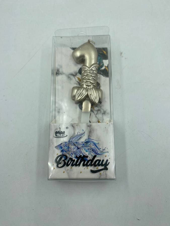 Nr1 Birthday Candle Mermaid Gold