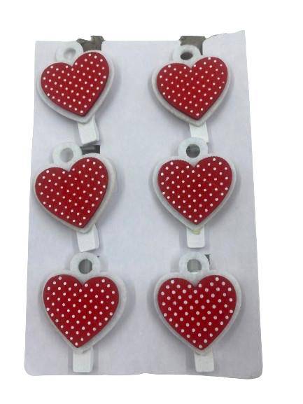Wooden Heart Valentine Pegs
