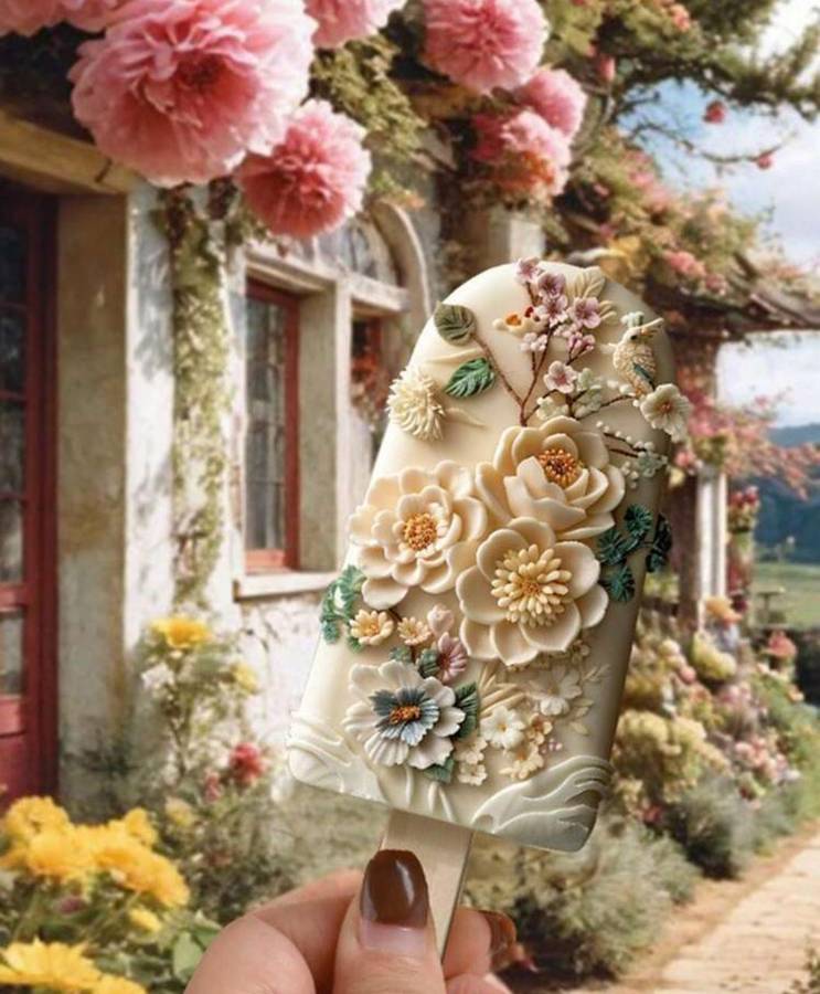 Siliko Mouldce Ice Cream Cakesicle Flower