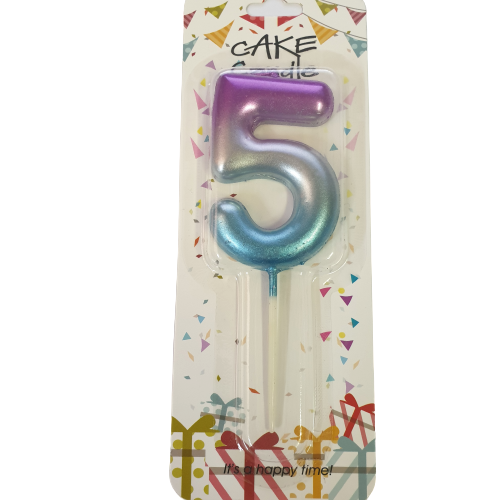 Number Five Birthday Candle Mermaid Large 6.5cm
